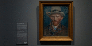 Self-portrait of Vincent van Gogh displayed at the Van Gogh Museum Amsterdam, part of the world’s largest Van Gogh art collection.